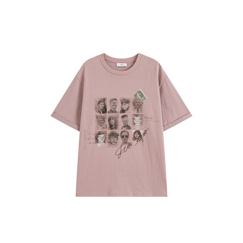 ICE DUST 项小七 设计师品牌26早春新品休闲时尚百搭人像做旧T恤