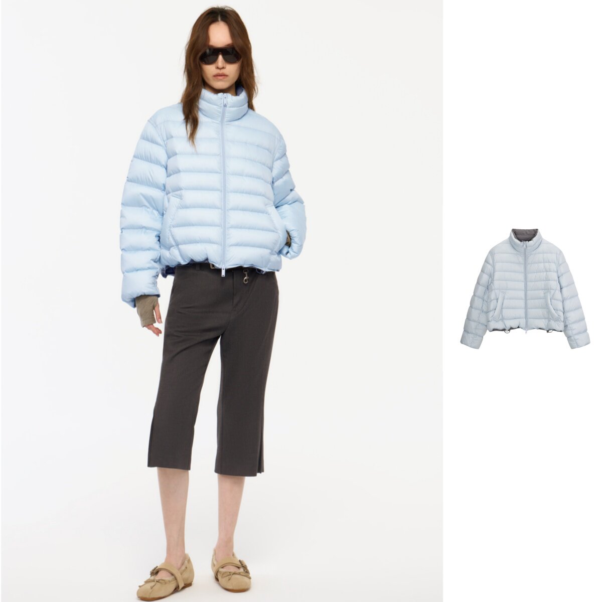 项小七 AVVENN 设计师品牌26早秋新款休闲排骨羽绒服上衣图片