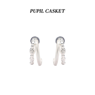 PUPILCASKET 容纳耳圈925银独立设计师高级质感耳环