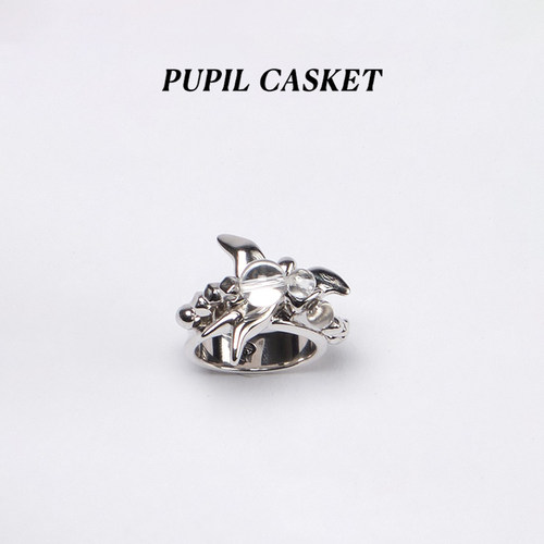 PupilCasket天使雕塑水晶戒指
