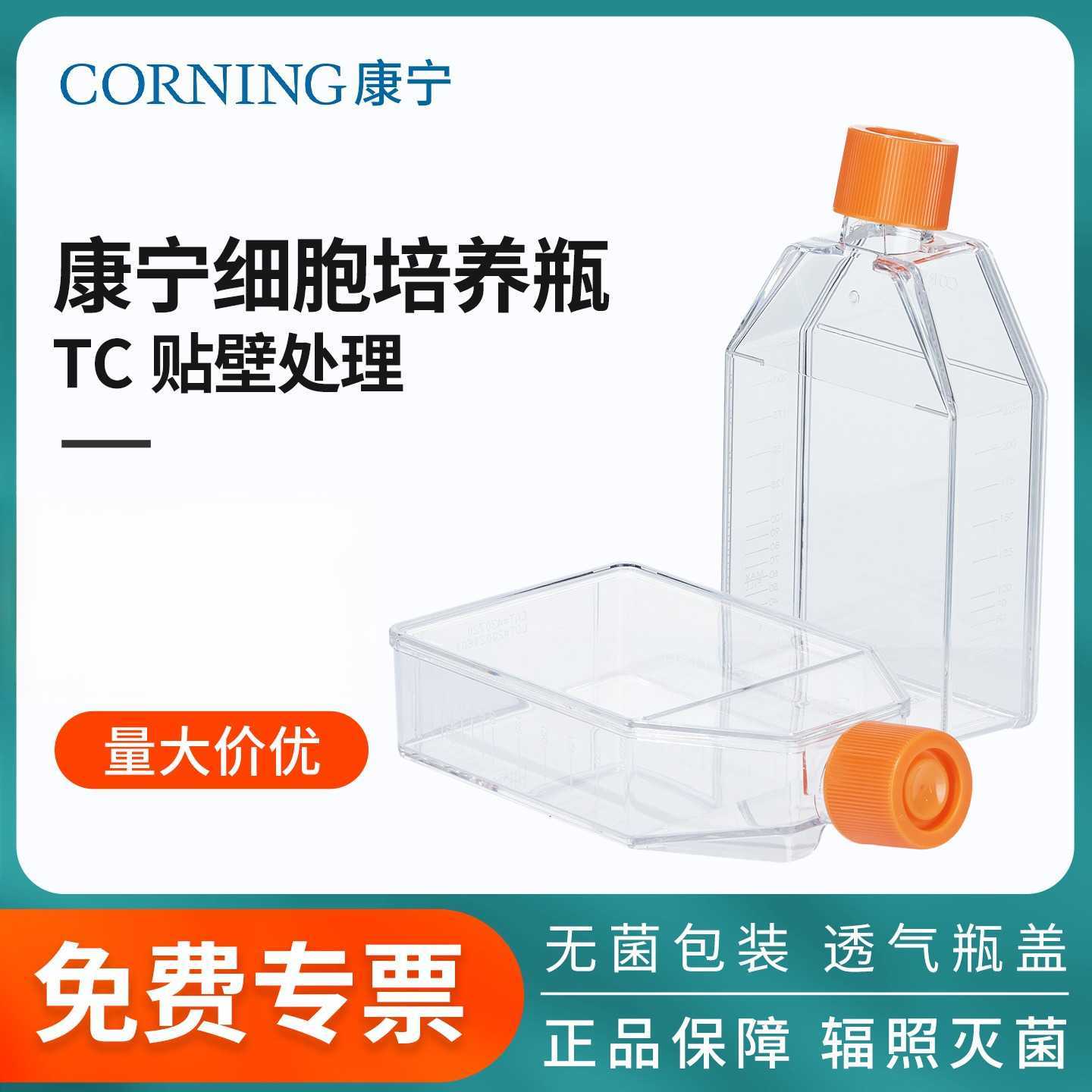 康宁TC处理细胞培养瓶T25T75透气