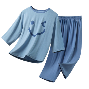 夏季儿童睡衣套装薄男童女童冰丝棉大码亲子大童空调家居服青少年