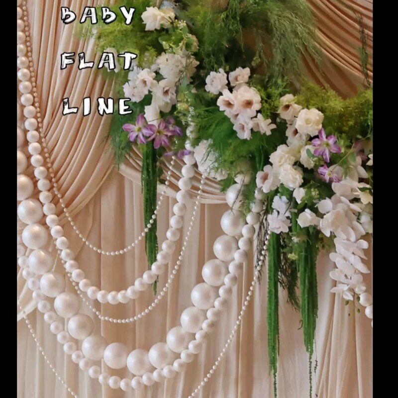 婚庆道具白色圆形泡沫球串韩式婚礼布置舞台背景墙迎宾区装饰道具