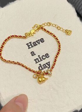 新款红色编织绳手链国潮新中式古