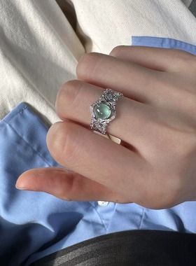 925镀银轻奢高级感冰薄荷戒指