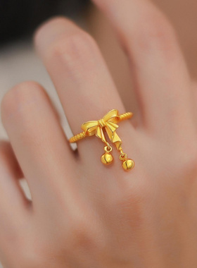 新款蝴蝶结麻花戒指女时尚新中式