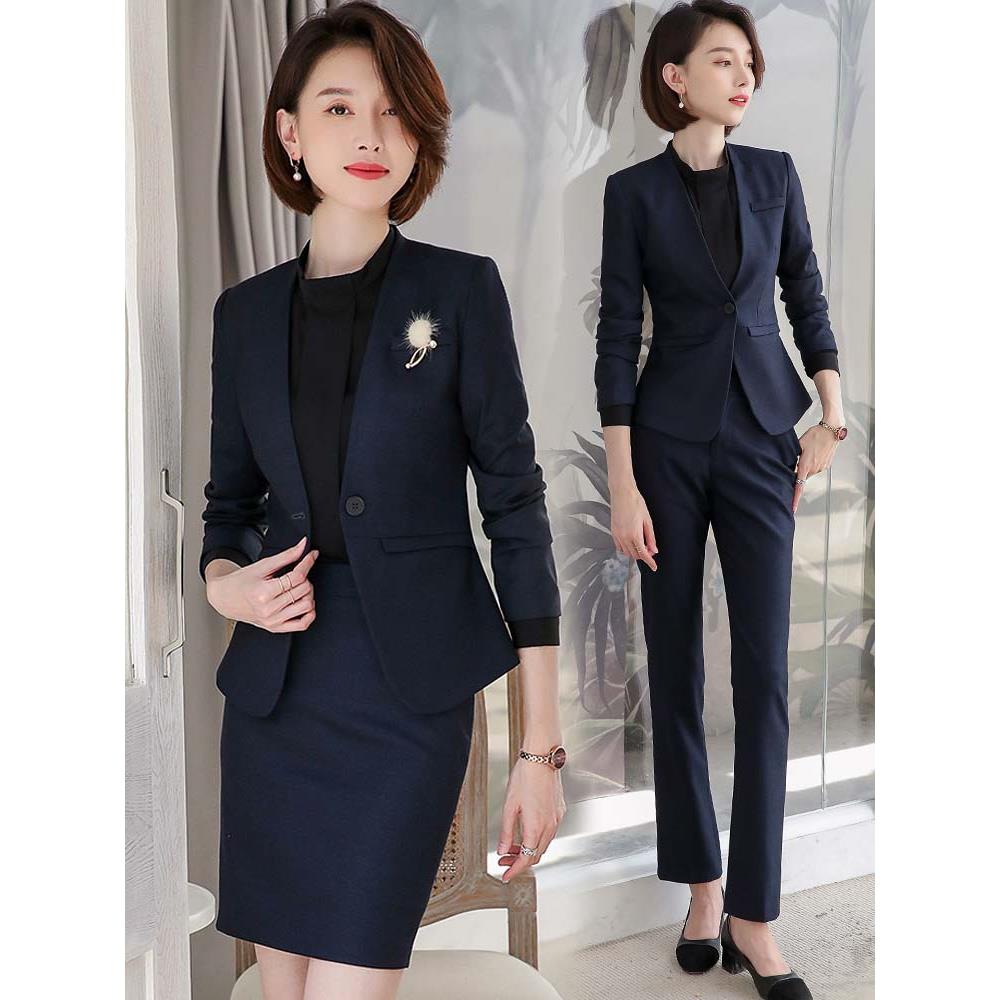 女士职业套装，春秋优雅，面试正装，前台工作服，酒店经理工作服