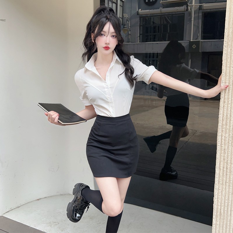 技师工作服足浴夏季ol制服套装职业装女白衬衫包臀裙酒店前台工衣