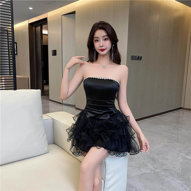 夜场工作服夜店女装夜总会佳丽小礼服酒吧时尚露背抹胸短裙