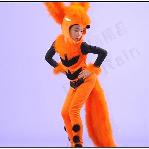 儿童小狐狸演出服小兔子舞蹈服中性卡通造型表演服饰动物服装包邮