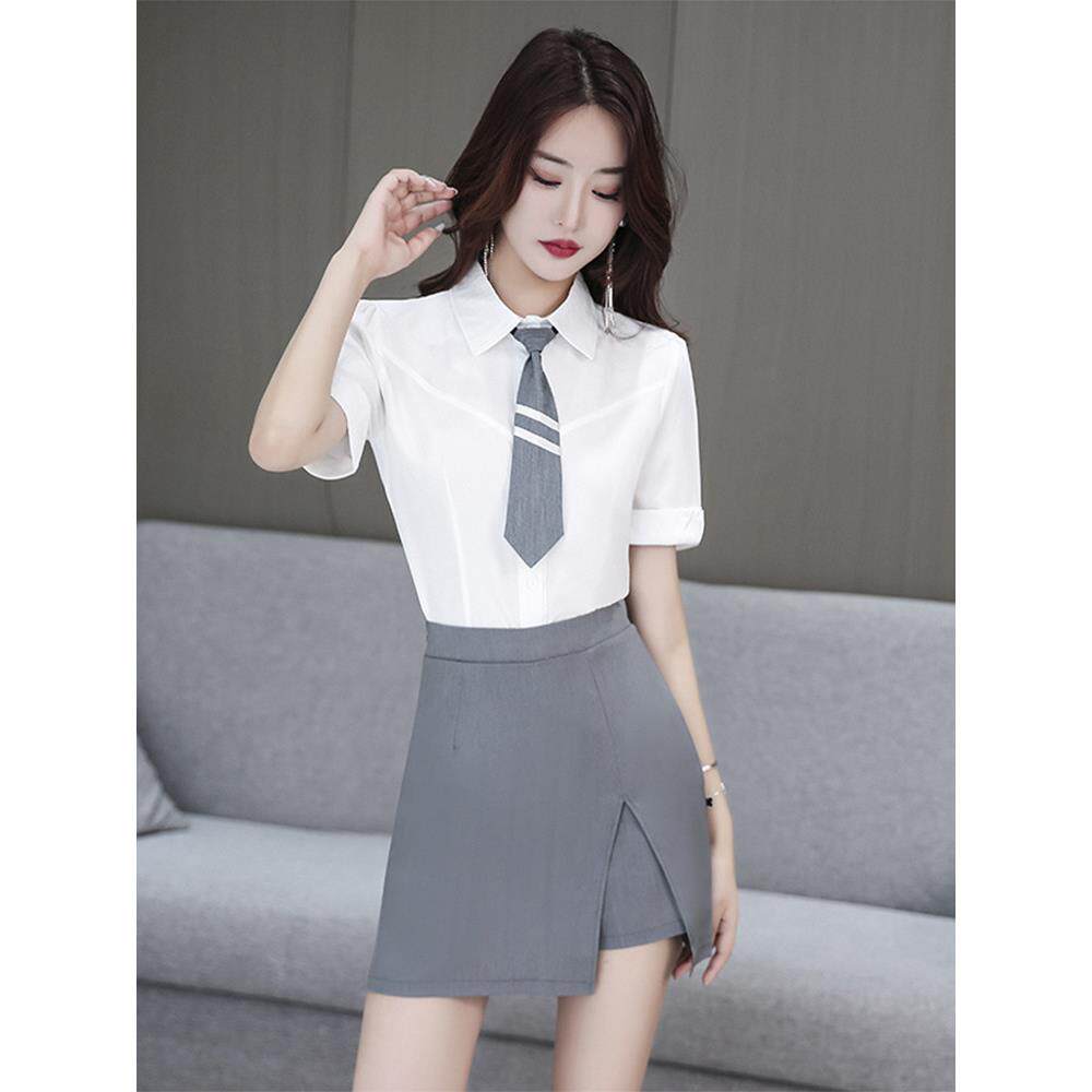 足浴技师工作服女士新款优雅典雅足部按摩足部按摩前台修身衬衫工