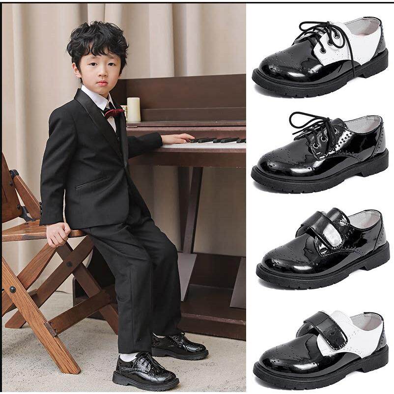 男童皮鞋软底儿童黑色英伦风表演西装男孩演出鞋子大童小学生单鞋