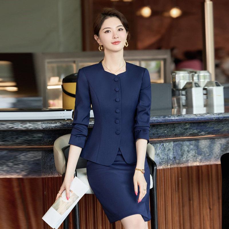 西装套装女春秋职业装时尚气质女神范西服外套主持人美容院工作服