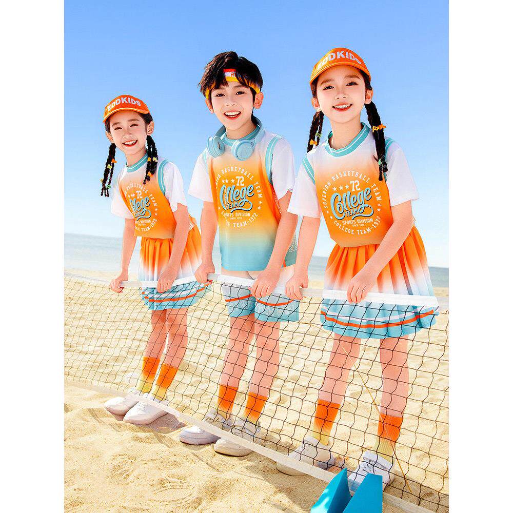 幼儿园表演班服男女童夏季运动会蓝球网球羽毛球中小学生校服球服