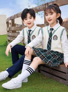 小学生校服英伦风幼儿园园服春秋季活动套装校运会主持礼服演出服