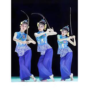 新款儿童粉墨春秋桃李杯演出服俏花旦表演装国韵春华戏曲翎毛服装