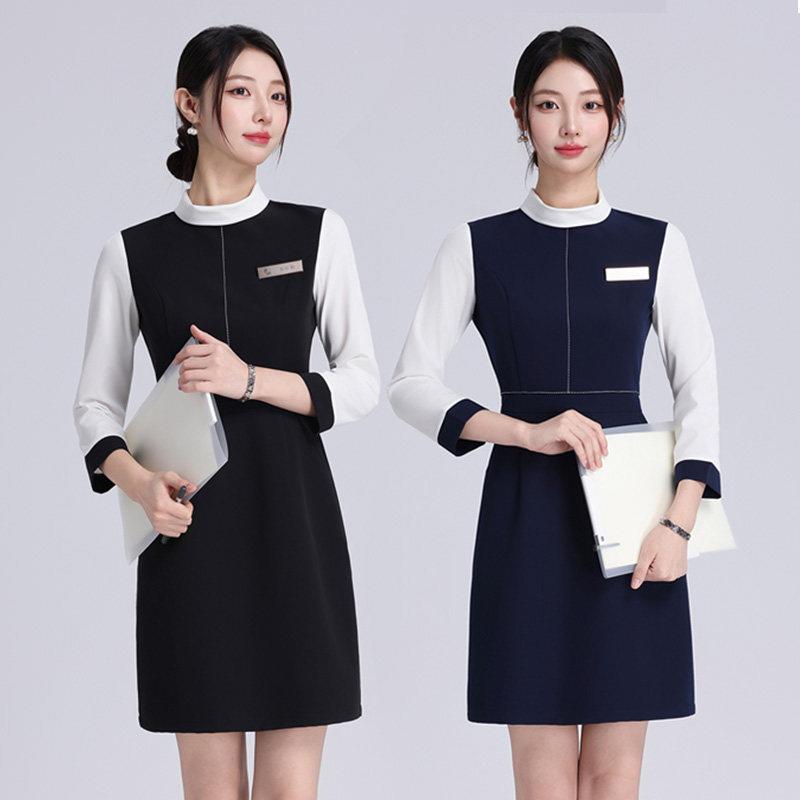 美容师工作服女高端美容院皮肤管理师美业美睫师医美发工装连衣裙