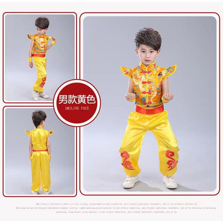 六一儿童打鼓服演出服幼儿腰鼓服装中国风秧歌服灯笼舞表演服短袖