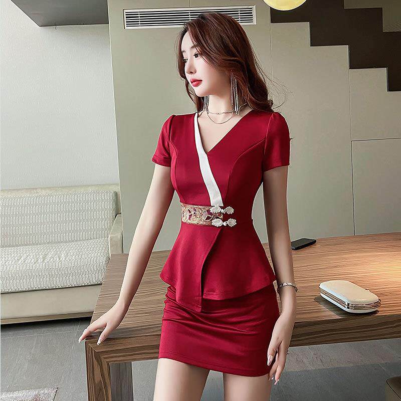 美容院足浴技师工作服女夏季薄款套装显瘦足疗店按摩沐足制服