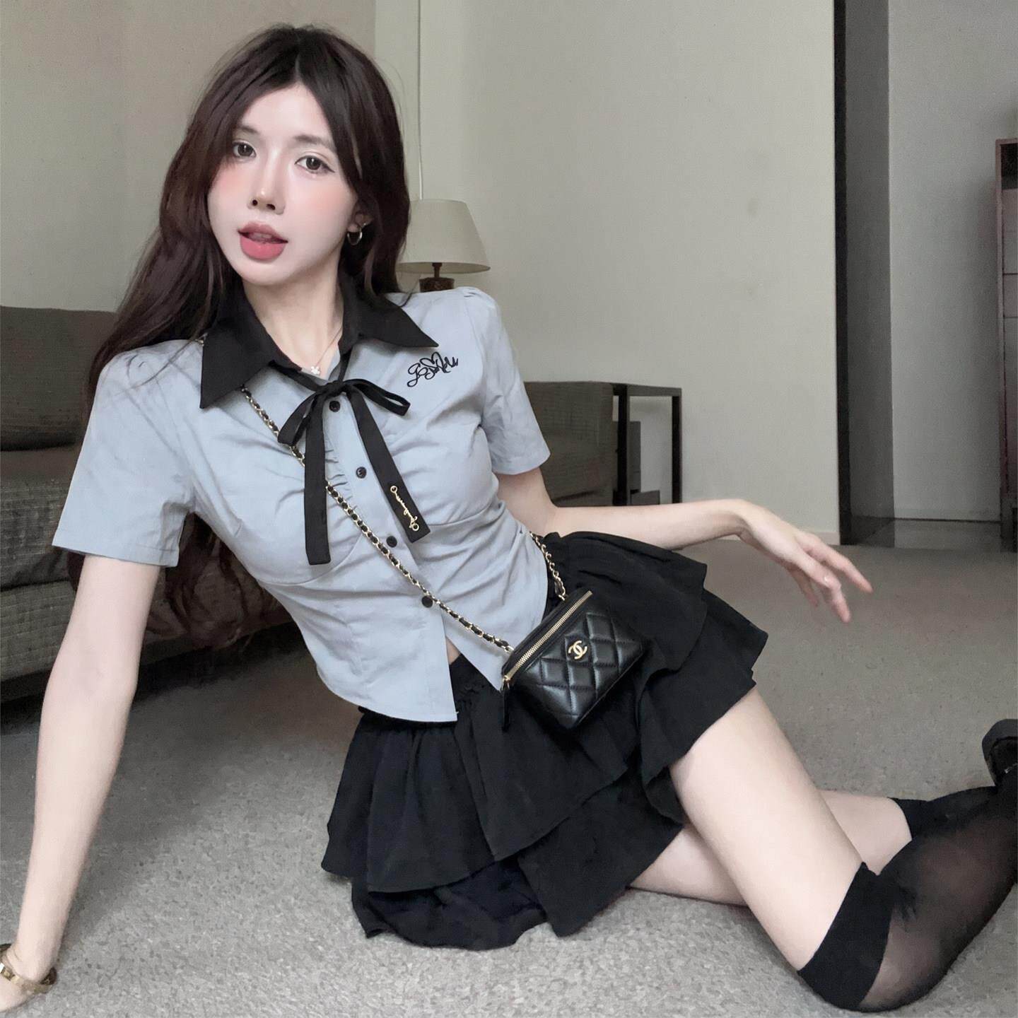 水疗技师工作服女装足浴高腰阔腿裤显瘦遮胯宽松休闲工装足疗沐足