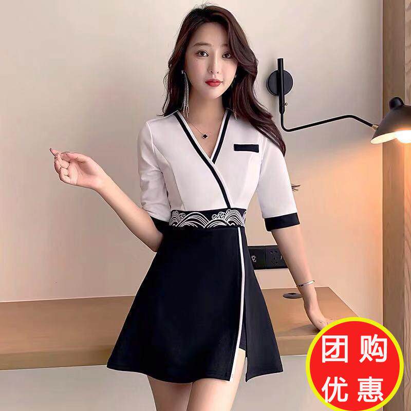足疗技师服女酒店美容会所工作服性感桑拿按摩足浴沐足工衣套装