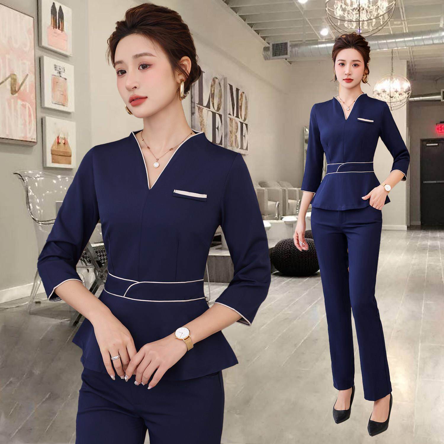 定制美容院美容师工作服养生韩式皮肤管理月子会所推拿理疗师