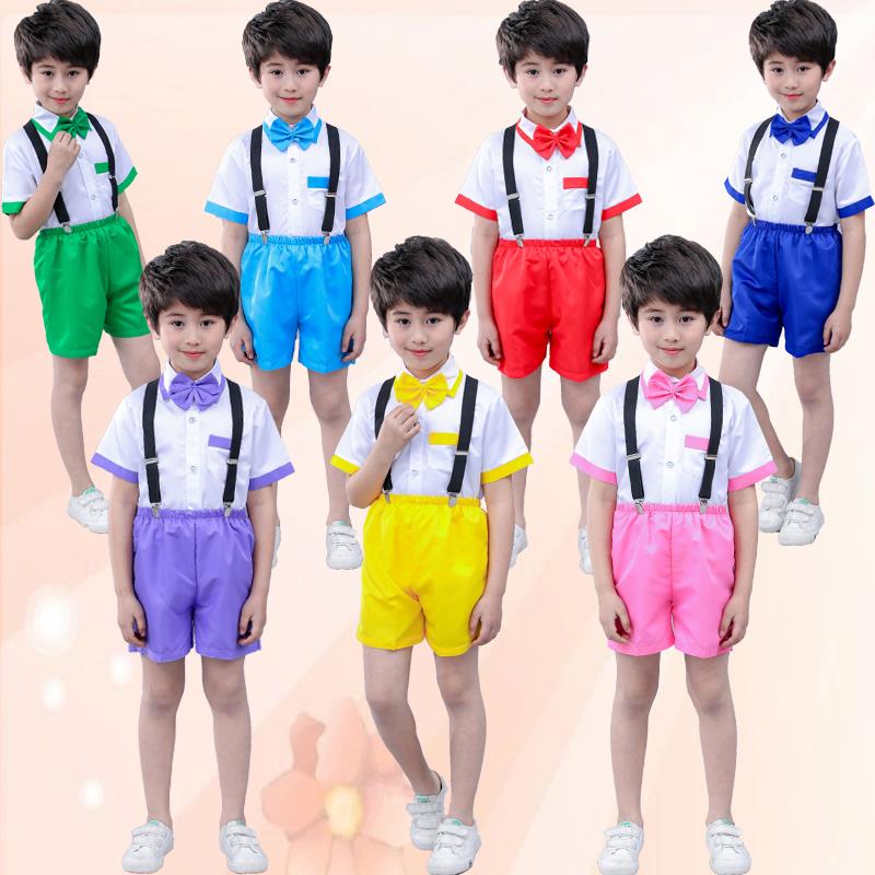 六一新表演儿童合唱演出服爱国诗歌口才朗诵比赛演出服男童小学生