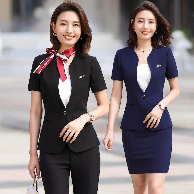 灰色小西装外套女新款韩版时尚薄款职业套装夏季工作服黑西装正装