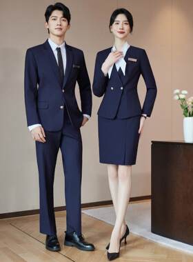 高端西装马甲女职业套装秋气质珠宝工装男酒店办公室写字楼工作服
