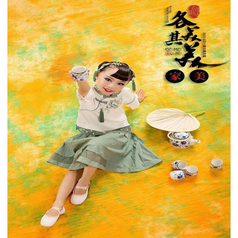 云川之舞小茶仙舞蹈原创剧目民国风襦裙儿童蒲扇摇摇道具演出服装