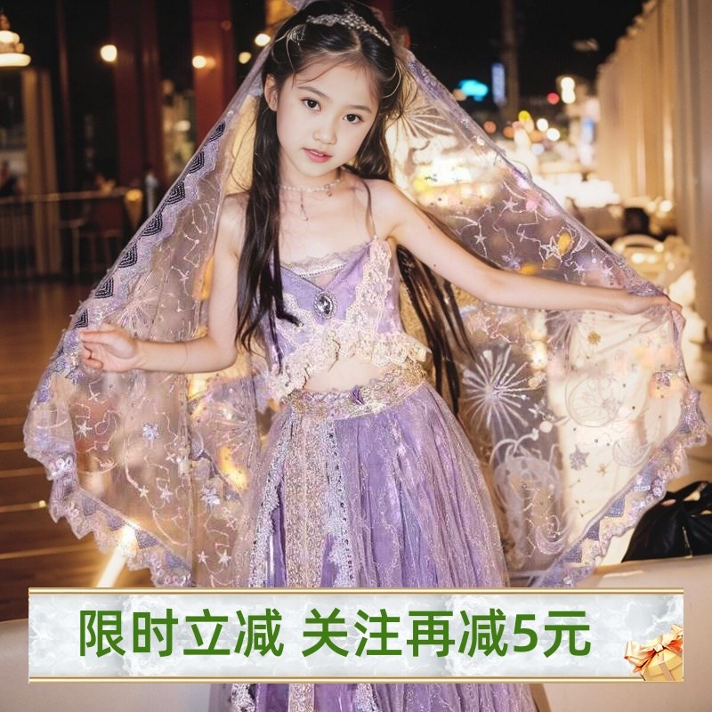 女童汉服西域公主异域风情舞蹈服敦煌飞天楼兰女外景旅拍摄影演出