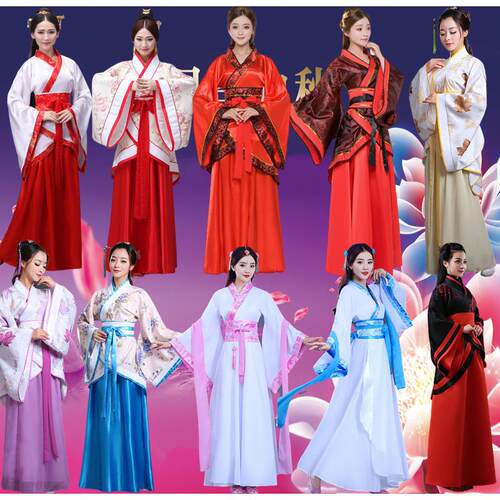 成人古汉女性服饰常规曲汉改良唐装秦战三国金宋表演服饰春