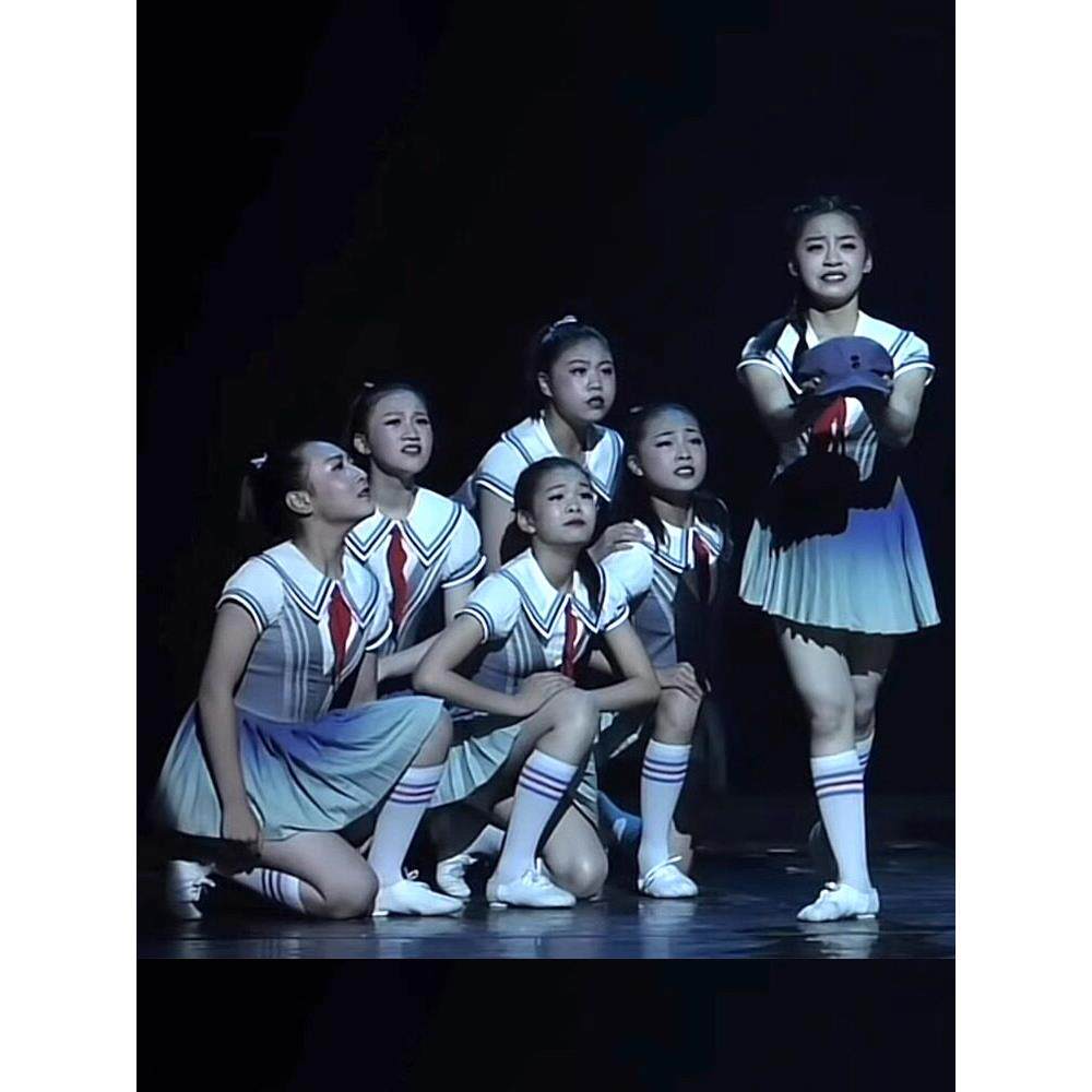 你们告诉我演出服红色爱国主题舞蹈服童心向党儿童红领巾合唱服装