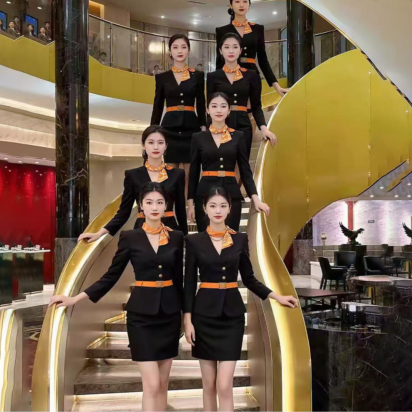 公主工作服套装酒吧夜场夜总会包厢服务员足浴制服秋冬前台