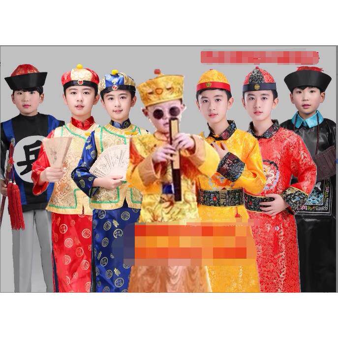 儿童古装男童表演出服清朝古代服装阿哥贝勒男孩小学生少爷地主服