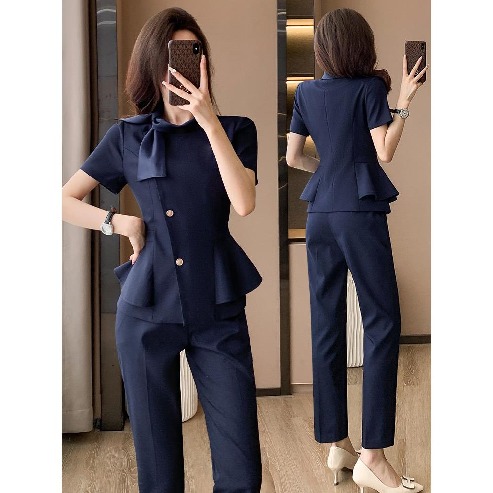 夏季女性职业装,高档酒店前台接待工作服,气质,美容院美容师医