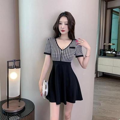 夜场上班衣服性感连衣裙女显瘦夜总店A字短裙气质洗浴按摩工作服