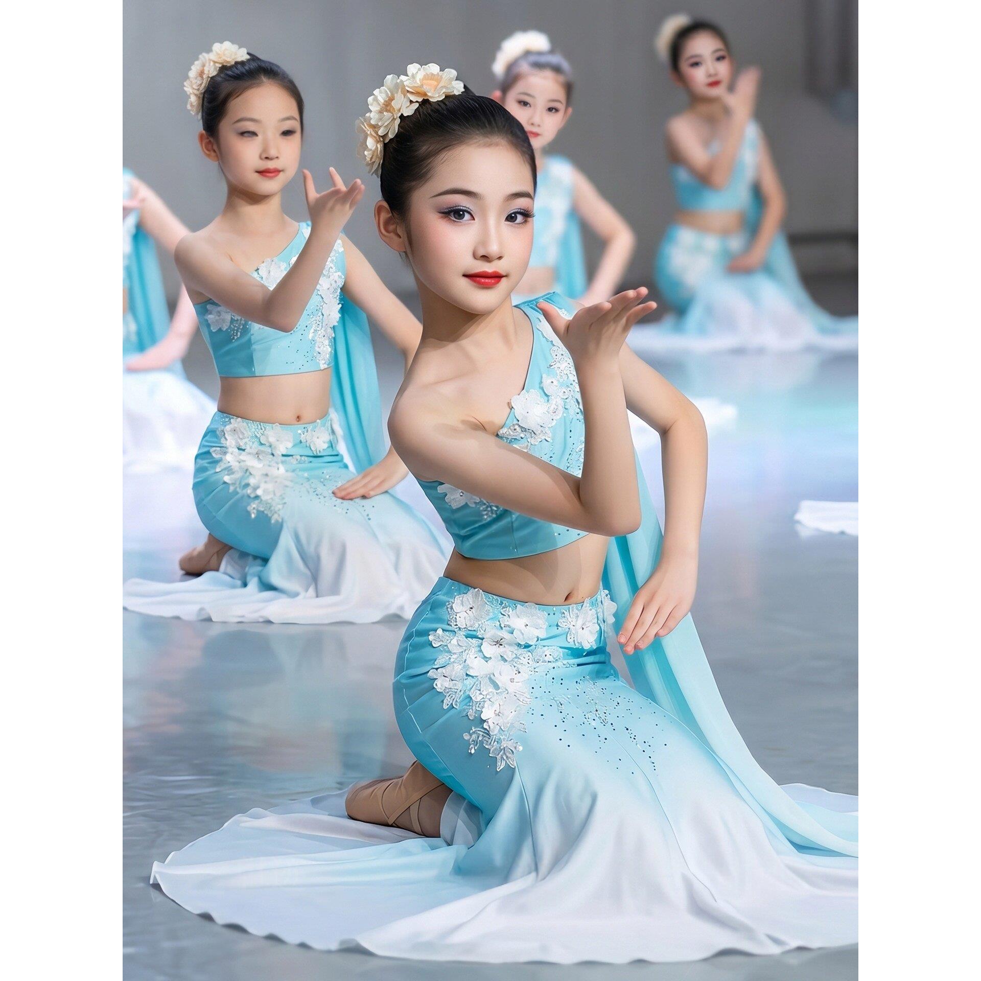 春述儿童傣族演出服新款少儿剧目灵彩云之南独舞女童裙子舞蹈服装