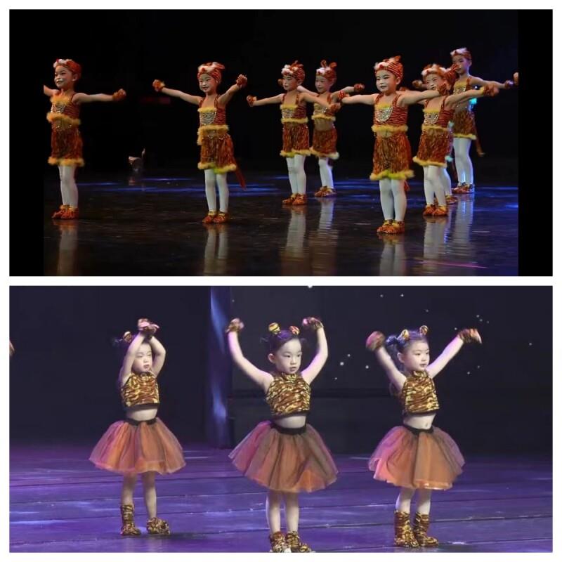 六一儿童老虎演出服幼儿园动物表演服可爱糖果屋里的小老虎舞蹈服