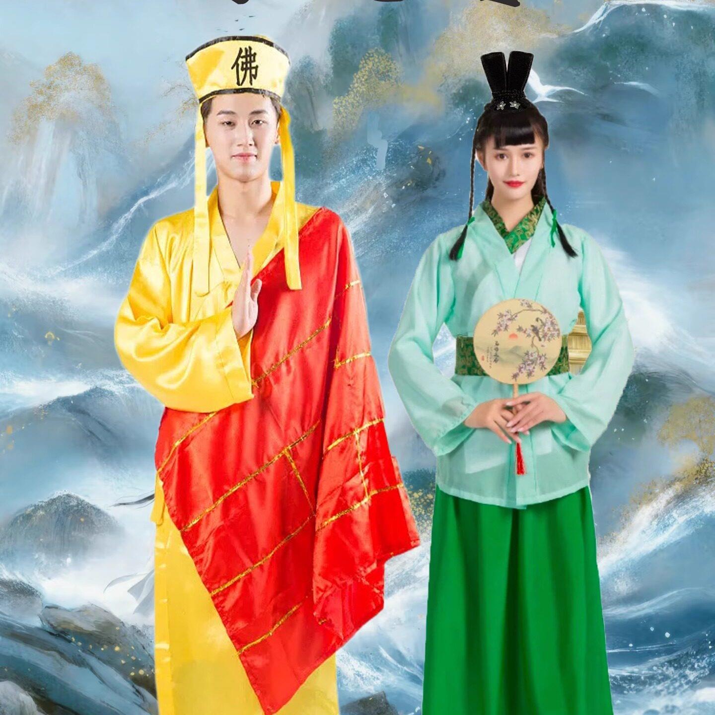 白素贞许仙法海小青演出服舞台剧服装新白娘子传奇反串白蛇传全套 - 实物图
