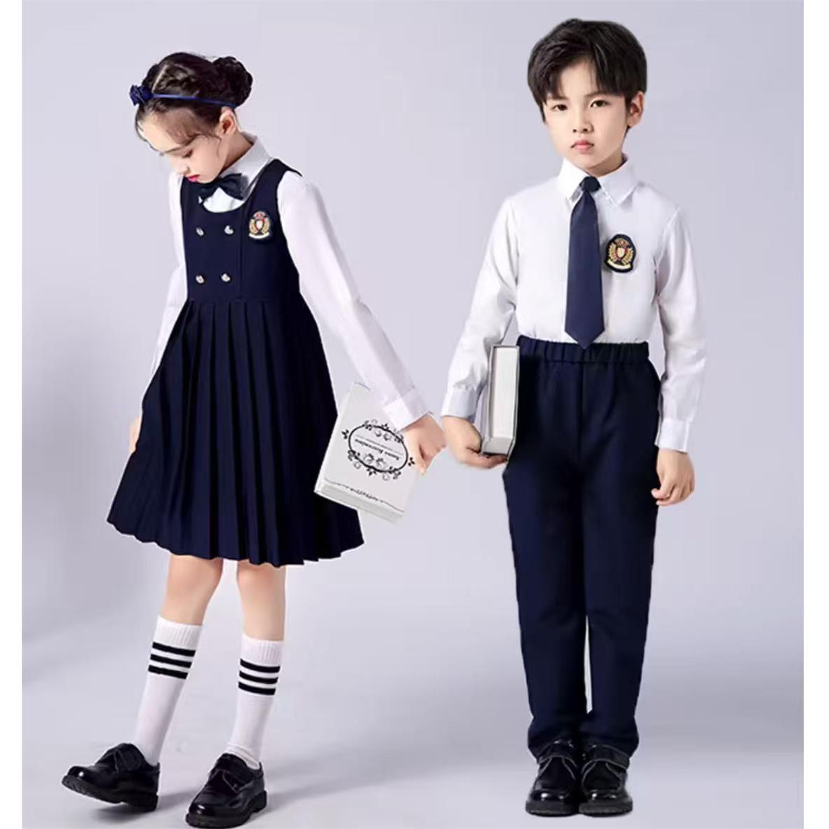 幼儿园园服英伦风小学生校服马甲套装男女童长袖合唱演出服表演服