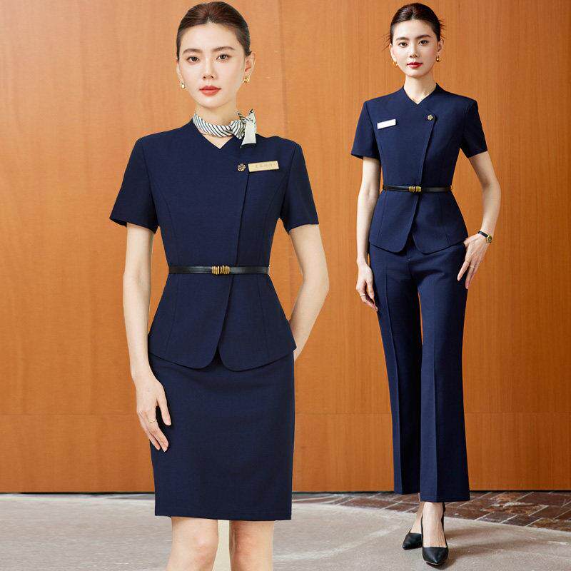短袖西装套装女职业装酒店经理案场前台4店美容师珠宝店工作服夏