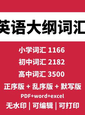 小学初中高中英语三四五六年级单词默写词汇总表电子版word可打印