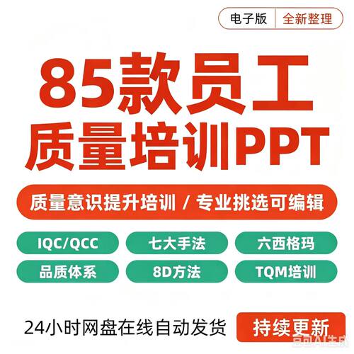 质量管理培训PPT课件QC七大手法8D培训六西格玛TQM内审体系培训