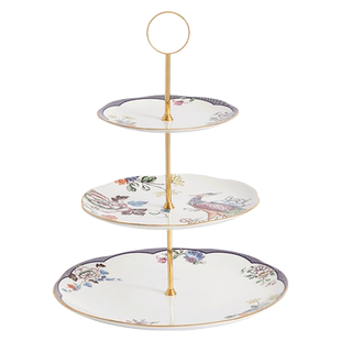WEDGWOOD威基伍德幸运彩雀点心盘欧式三层甜点盘西餐盘高点盘
