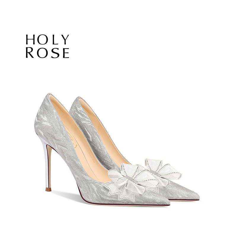 HolyRose高跟鞋ins风精致蝴蝶结
