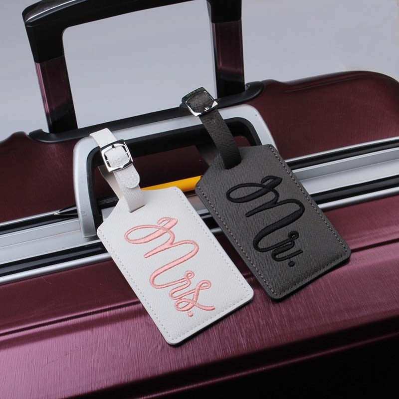 New Fashion Mr&Mrs Suitcase Embroidery Luggage Tags Bag