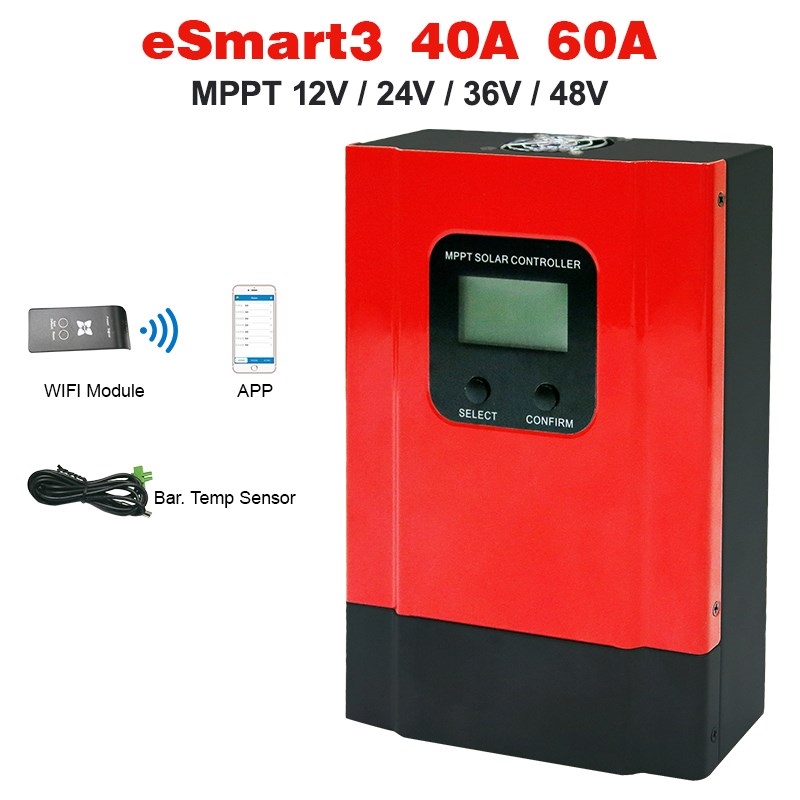 ESmart3 LCD 40A 60A smart MPPT solar charge controller Max