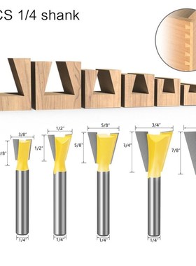 6mm Shank 1/4 Dovetail Joint Router Bits Set 14 Degree Woodw