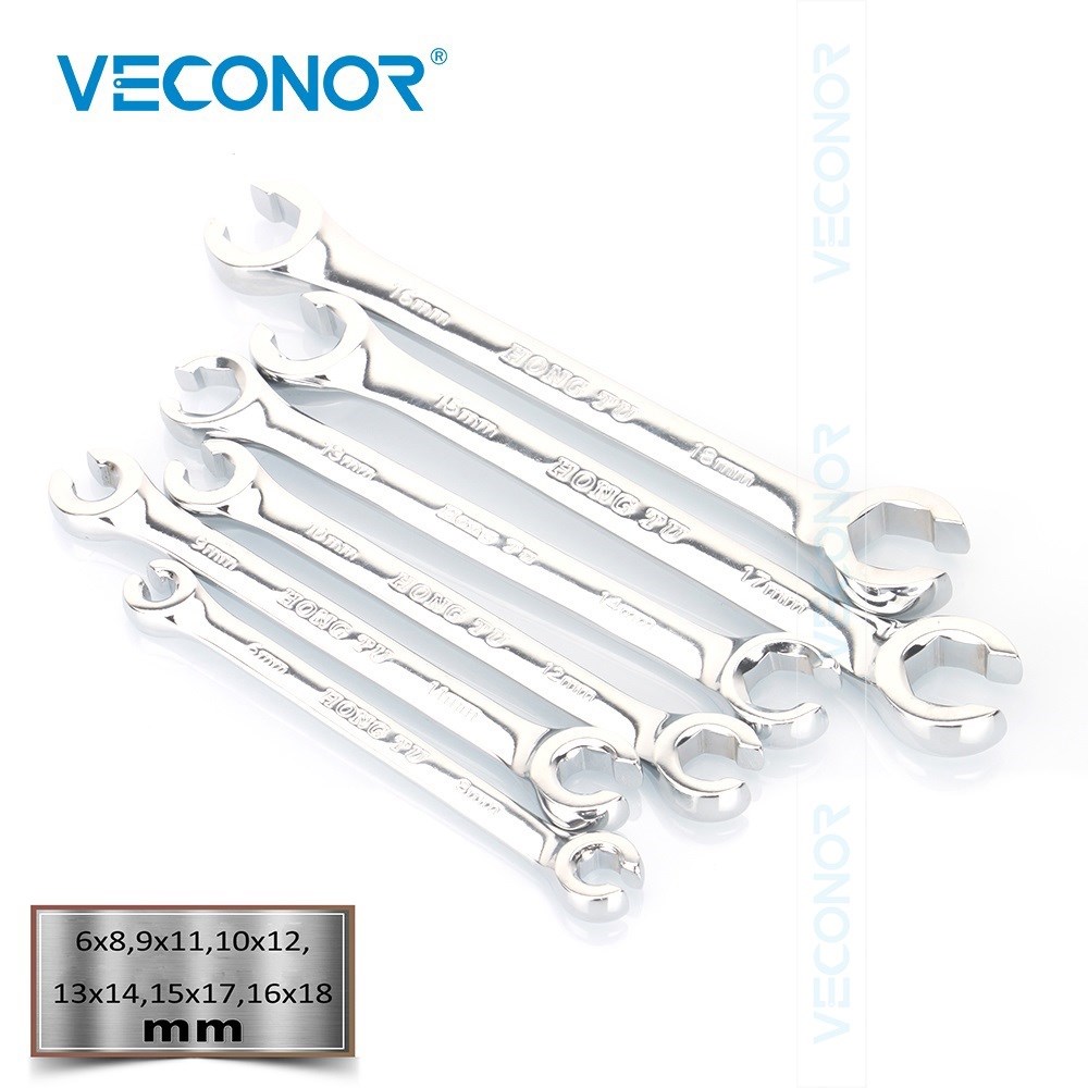 6PCS Oil Pipe Flare Nut Wrench Spanner Set of Multitools Fu